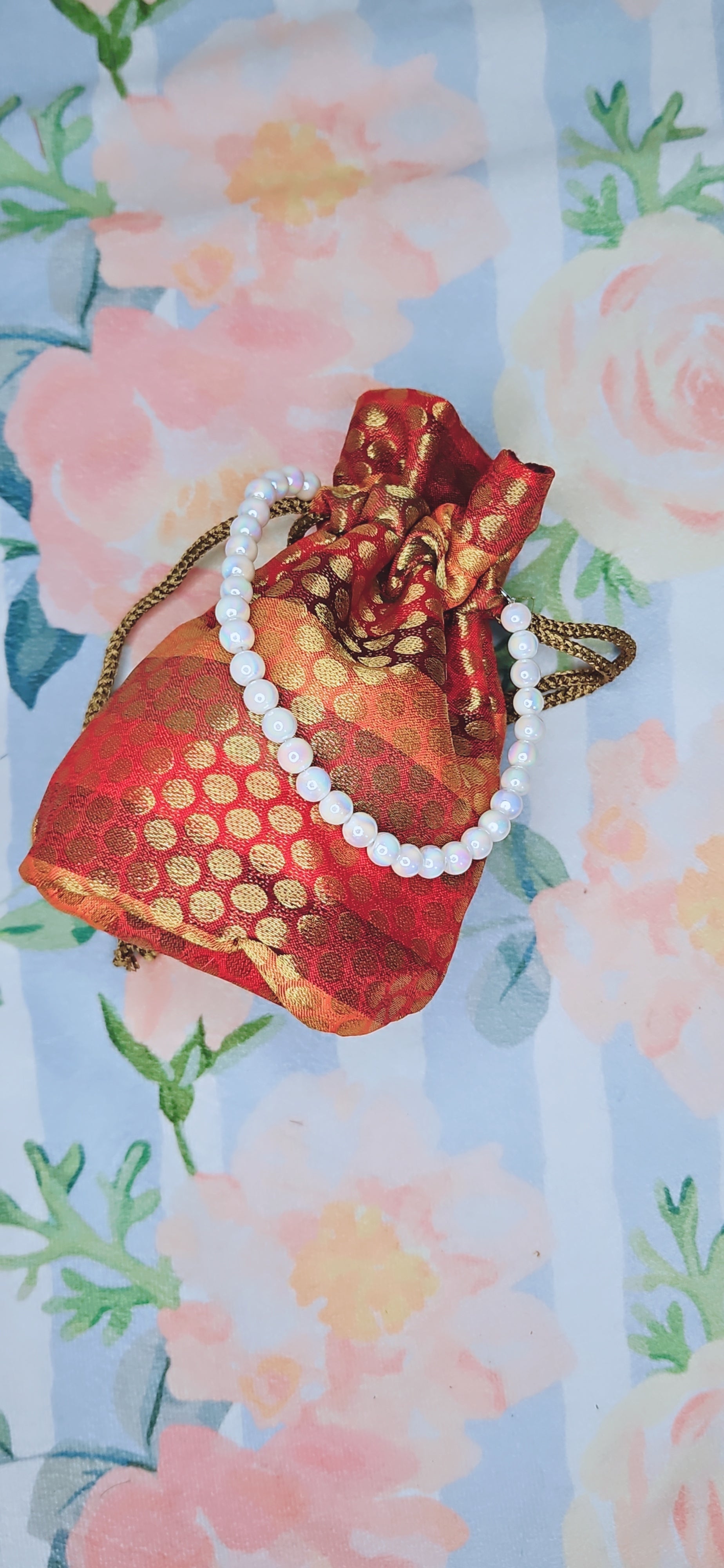 Potli String Pouch DIY Kit (16cm length, 10cm base diameter approx.)