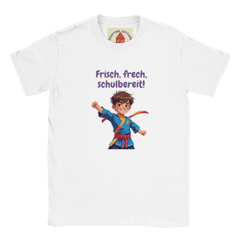 Klassisches Kinder-T-Shirt mit Rundhalsausschnitt für den Schulanfang – Weiches, strapazierfähiges Baumwoll-T-Shirt, vorgeschrumpft image 3