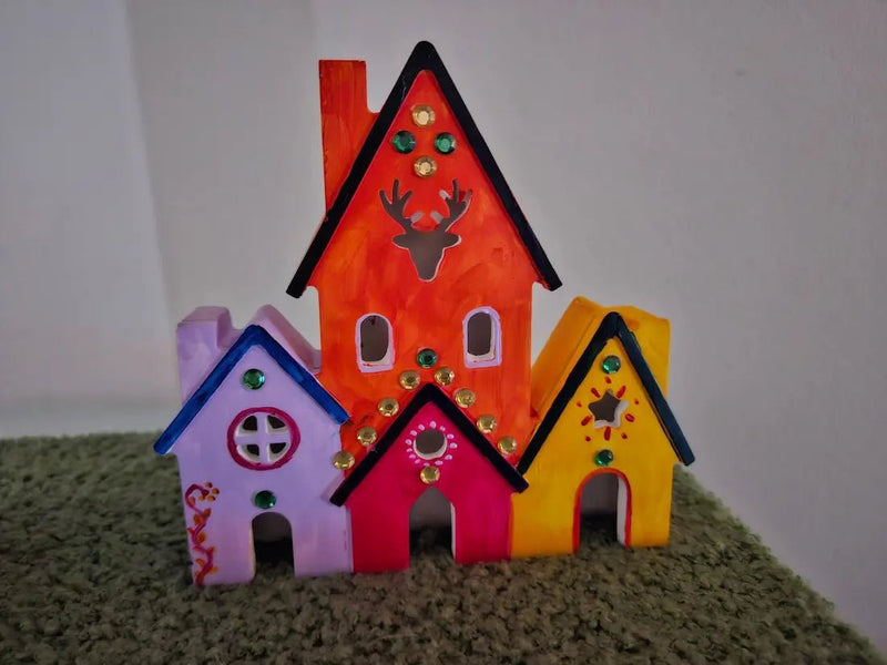 Kinder Mal-Set Weihnachtshaus DIY image 1