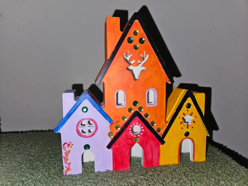 Kinder Mal-Set Weihnachtshaus DIY image 3