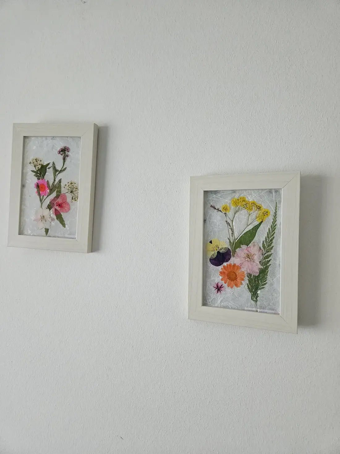 Handcrafted Pressed Flower Art – Framed Botanical Wall Decor (Set of 2) - Crafting Cottage