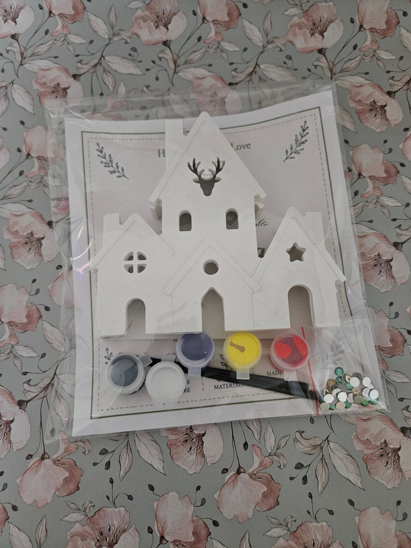 Kinder Mal-Set Weihnachtshaus DIY image 1