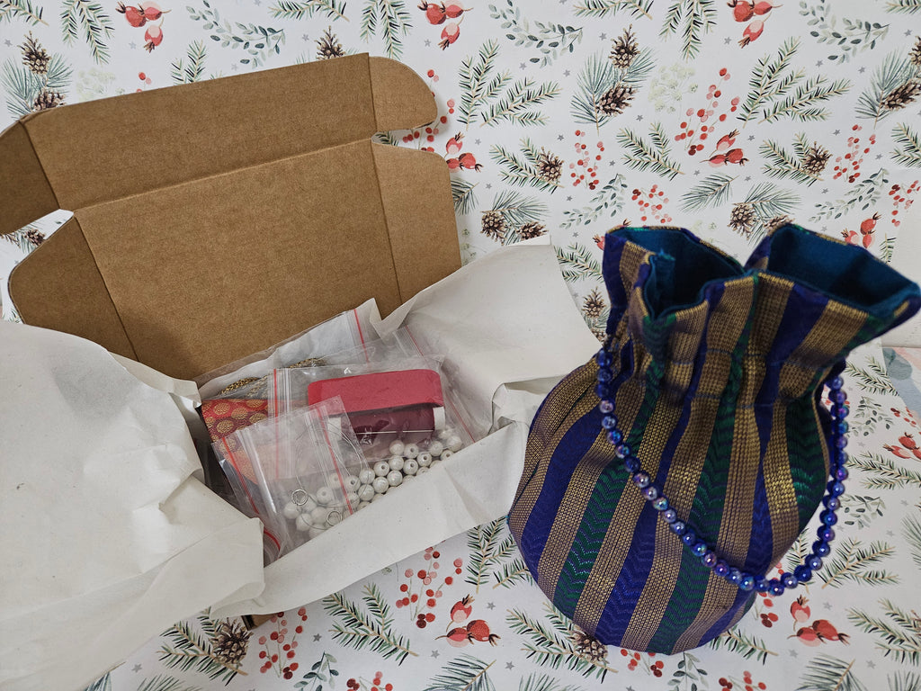 Potli String Pouch DIY Kit (16cm length, 10cm base diameter approx.)